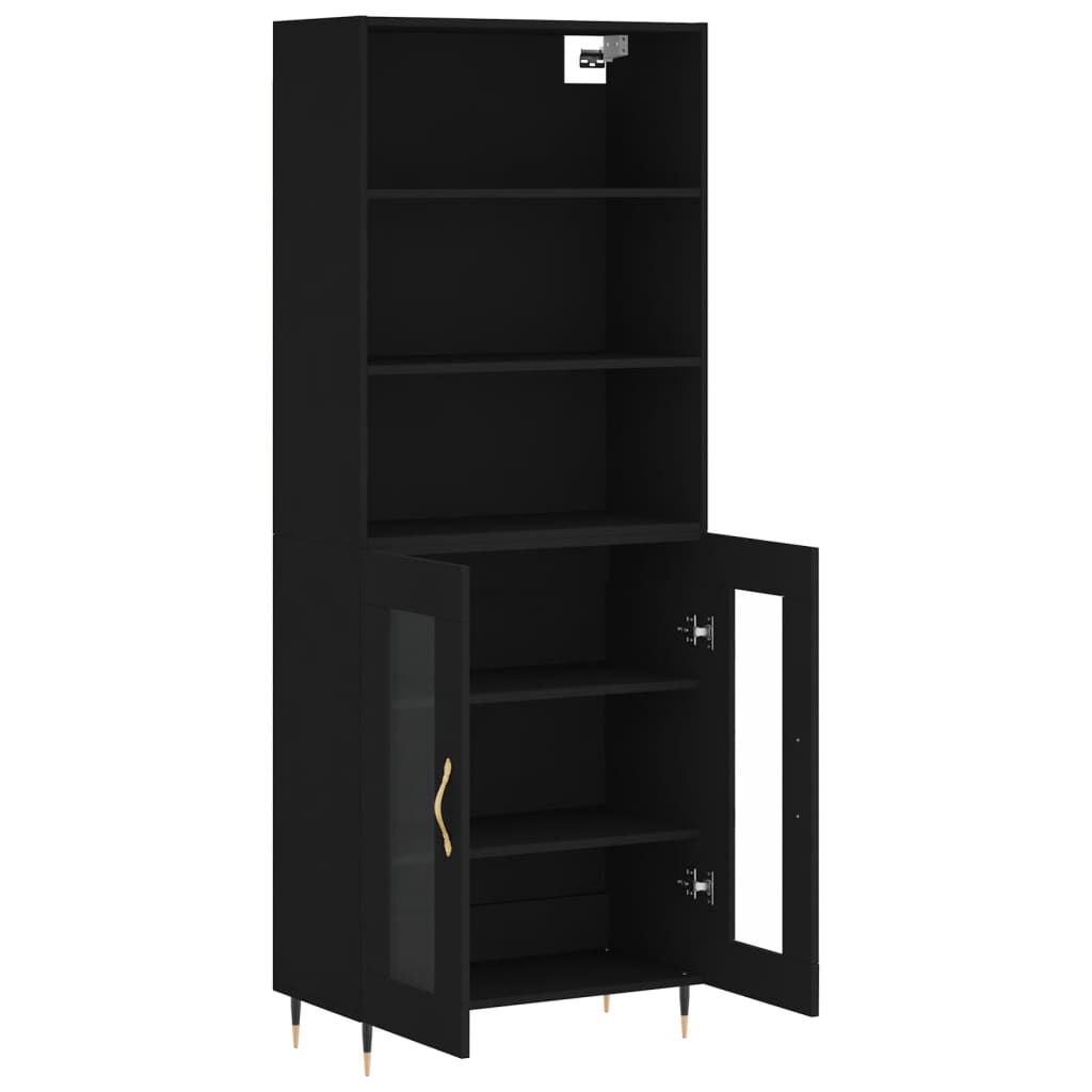 vidaXL Ντουλάπι Μαύρο 69,5x34x180 εκ. από Επεξεργασμένο Ξύλο