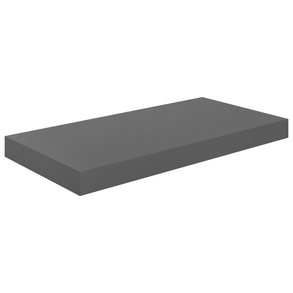 vidaXL Ράφια Τοίχου Γυαλιστερά Γκρι 4 Τεμάχια 50x23x3,8 εκ. MDF