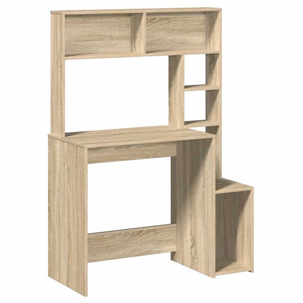 vidaXL Γραφείο με Ράφια Sonoma Δρυς 100x45x140 εκ. Επεξεργασμένο Ξύλο