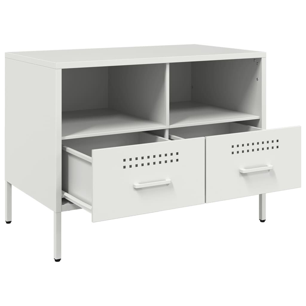 vidaXL Έπιπλο Τηλεόρασης Λευκό 68x39x50,5 εκ. από Χάλυβα