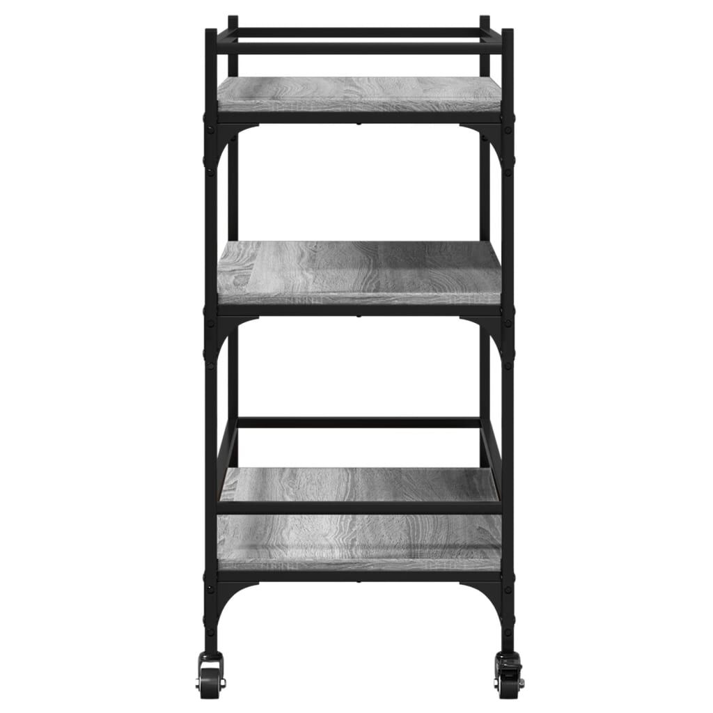vidaXL Τρόλεϊ Κουζίνας Sonoma Γκρι 65x40x86,5 εκ. Επεξεργασμένο Ξύλο