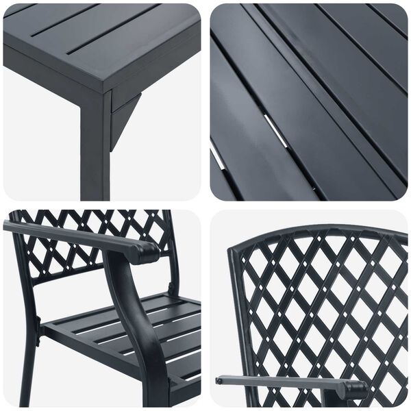vidaXL Σέτ φαγητού για κήπο 7 pcs Ανθρακί Ατσάλι