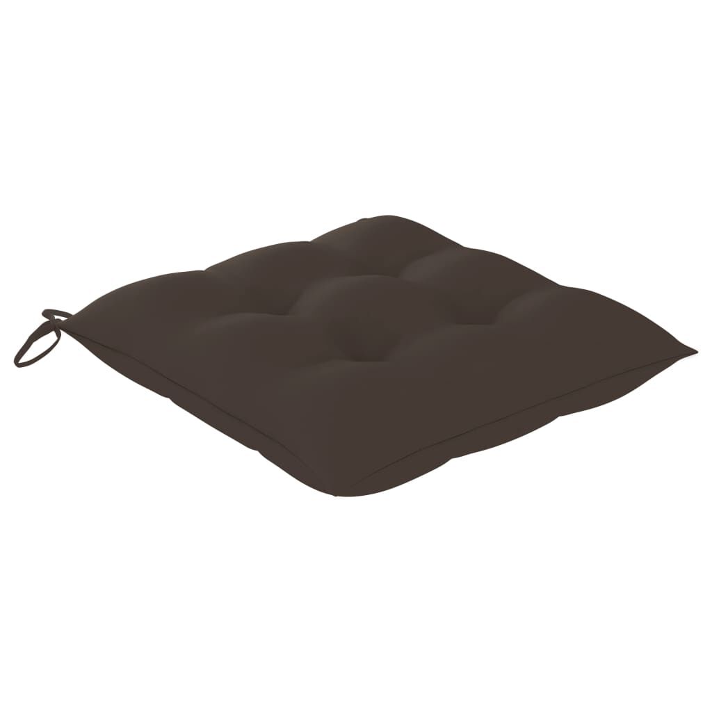 vidaXL Καρέκλες Τραπεζαρίας 4 τεμ. Μασίφ Ξύλο Teak με Taupe Μαξιλάρια