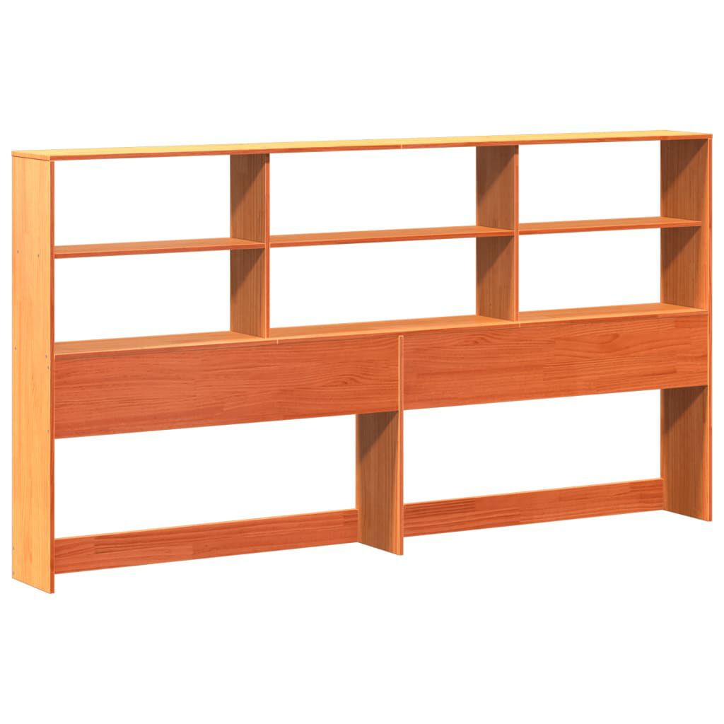 vidaXL Κρεβάτι Βιβλιοθήκη Χωρίς Στρώμα Καφέ 180x200 εκ Μασίφ Πεύκο