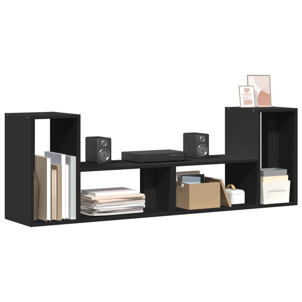 vidaXL Έπιπλα Τηλεόρασης 2 τεμ. Μαύρα 75x30x50 εκ. Επεξεργασμένο Ξύλο