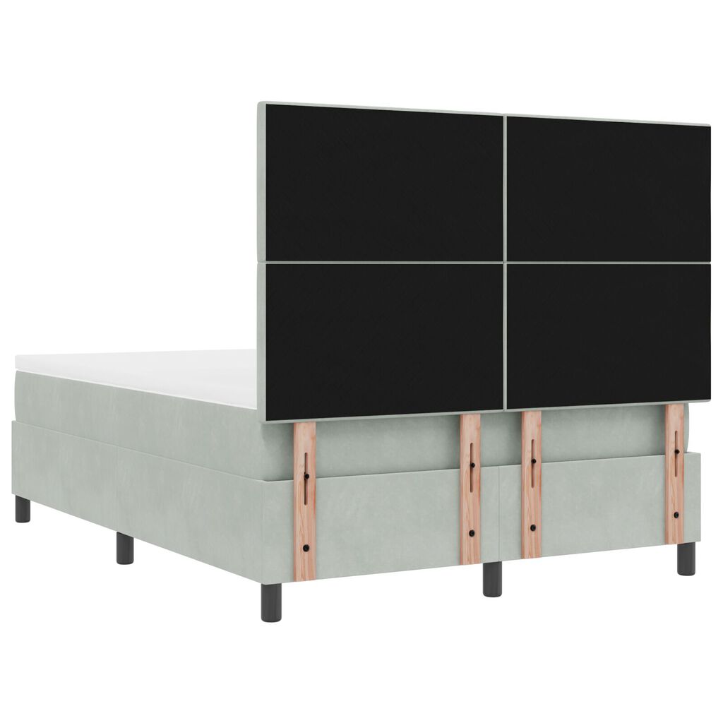 vidaXL Κρεβάτι με Στρώμα Light Grey 160x200 cm Βελούδο