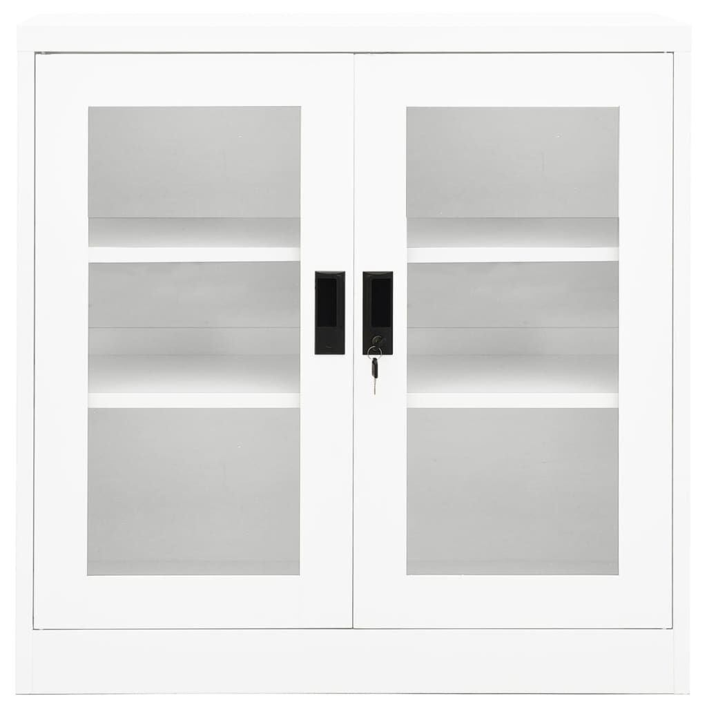 vidaXL Ντουλάπα Γραφείου 90 x 40 x 90 εκ. Λευκή Ατσάλινη