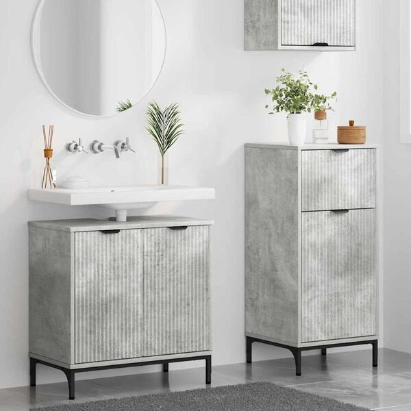 vidaXL Σετ Επίπλων Μπάνιου 2 pcs Γκρι σκυροδέματος 39.5 x 36 x 88 εκ