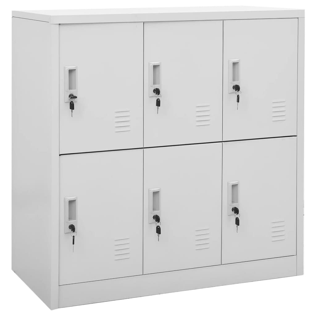 vidaXL Φοριαμοί 2 τεμ. Ανοιχτό Γκρι 90 x 45 x 92,5 εκ. Ατσάλινοι