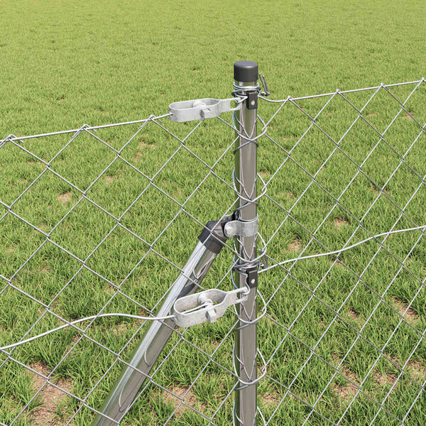 vidaXL Στύλος Περιφράξεων Ασημί 10 x 0,4 μ (60 x 60 χιλιοστά πλέγμα)