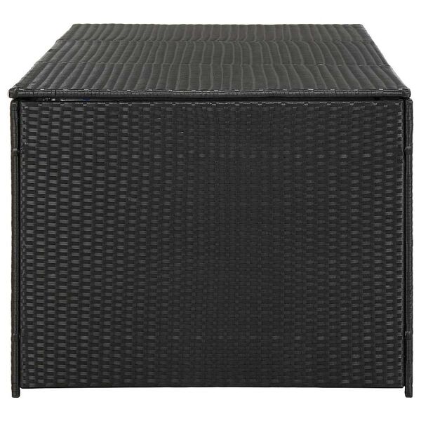 vidaXL Κουτί Αποθήκευσης Κήπου Μαύρο 180x90x70 εκ. από Συνθετικό Ρατάν