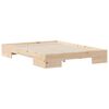 vidaXL Κρεβάτι δαπέδου Καφέ 140 x 190 cm Μασίφ ξύλο πεύκου