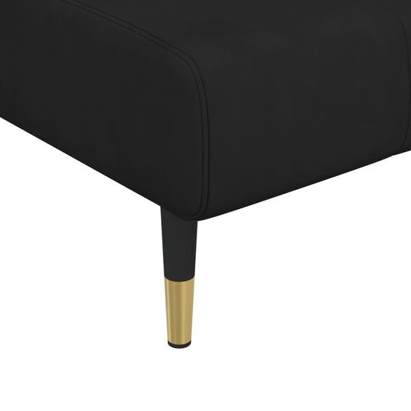 vidaXL Καναπές Κρεβάτι Γωνιακός Μαύρος 275 x 140 x 70 εκ. Βελούδινος