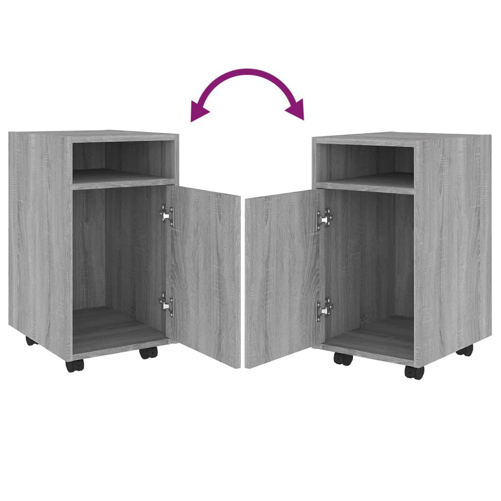 vidaXL Ντουλάπι με Ροδάκια Γκρι Sonoma 33x38x60 εκ. Επεξεργασμένο ξύλο