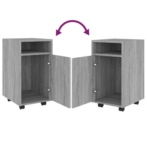 vidaXL Ντουλάπι με Ροδάκια Γκρι Sonoma 33x38x60 εκ. Επεξεργασμένο ξύλο