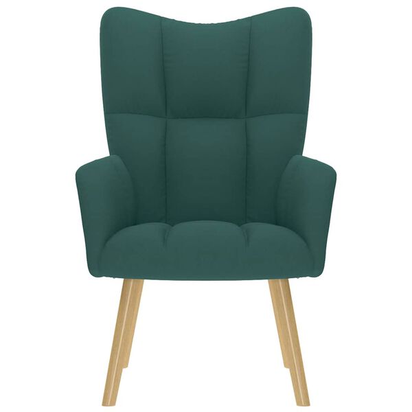 vidaXL Πολυθρόνα Relax Σκούρο Πράσινο Υφασμάτινη