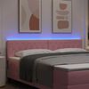 vidaXL Κεφαλάρι LED με φώτα λωρίδας LED Argyle Ροζ 90 cm Βελούδο