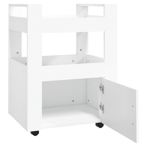 vidaXL Τρόλεϊ Κουζίνας Λευκό 60 x 45 x 80 εκ. από Επεξεργασμένο Ξύλο