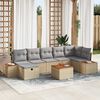 vidaXL Σετ Καναπέ Κήπου με μαξιλάρι 8 pcs Μπεζ Πολυ ράταν