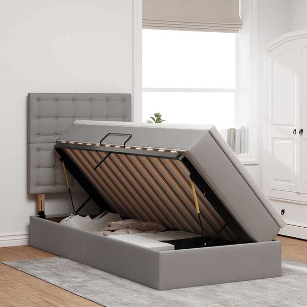 vidaXL &Kappa;&rho;&epsilon;&beta;ά&tau;&iota; &mu;&epsilon; &alpha;&pi;&omicron;&theta;&eta;&kappa;&epsilon;&upsilon;&tau;&iota;&kappa;ό &chi;ώ&rho;&omicron; &kappa;&alpha;&iota; &sigma;&tau;&rho;ώ&mu;&alpha; Taupe 90 x 190 cm