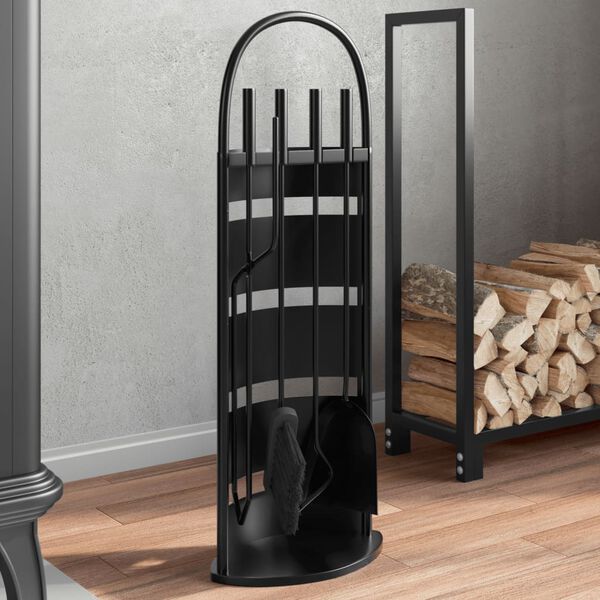 vidaXL Σετ Εργαλείων Τζακιού 5 Τεμαχίων 23x15x66 εκ. Ατσάλινο