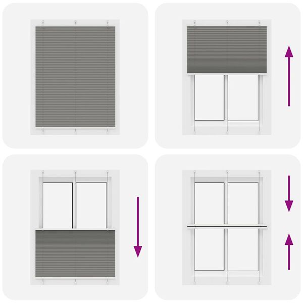 vidaXL Πλισέ περσίδα Ανθρακί 105x100 cm Πλάτος υφάσματος 104,4 cm