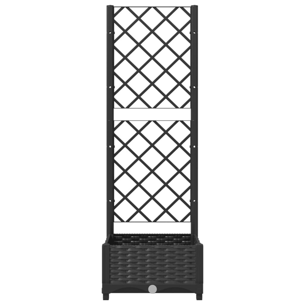 vidaXL Ζαρντινιέρα Κήπου με Καφασωτό Μαύρο 40 x 40 x 121,5 εκ. από PP