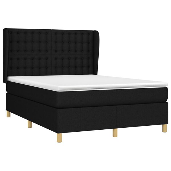 vidaXL &Kappa;&rho;&epsilon;&beta;ά&tau;&iota; Boxspring &mu;&epsilon; &Sigma;&tau;&rho;ώ&mu;&alpha; &Mu;&alpha;ύ&rho;&omicron; 140x190 &epsilon;&kappa;. &Upsilon;&phi;&alpha;&sigma;&mu;ά&tau;&iota;&nu;&omicron;