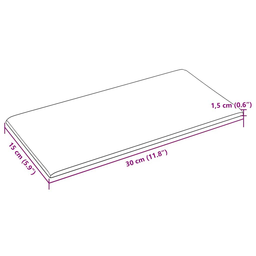vidaXL Πάνελ Τοίχου 12 τεμ. Κρεμ 30 x 15 εκ. 0,54 μ² Υφασμάτινα