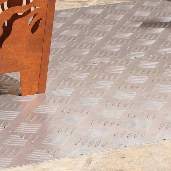 vidaXL Σκαλοπάτι Ορθογώνιος 4 pcs Ασημί 90 x 50 cm Αλουμίνιο