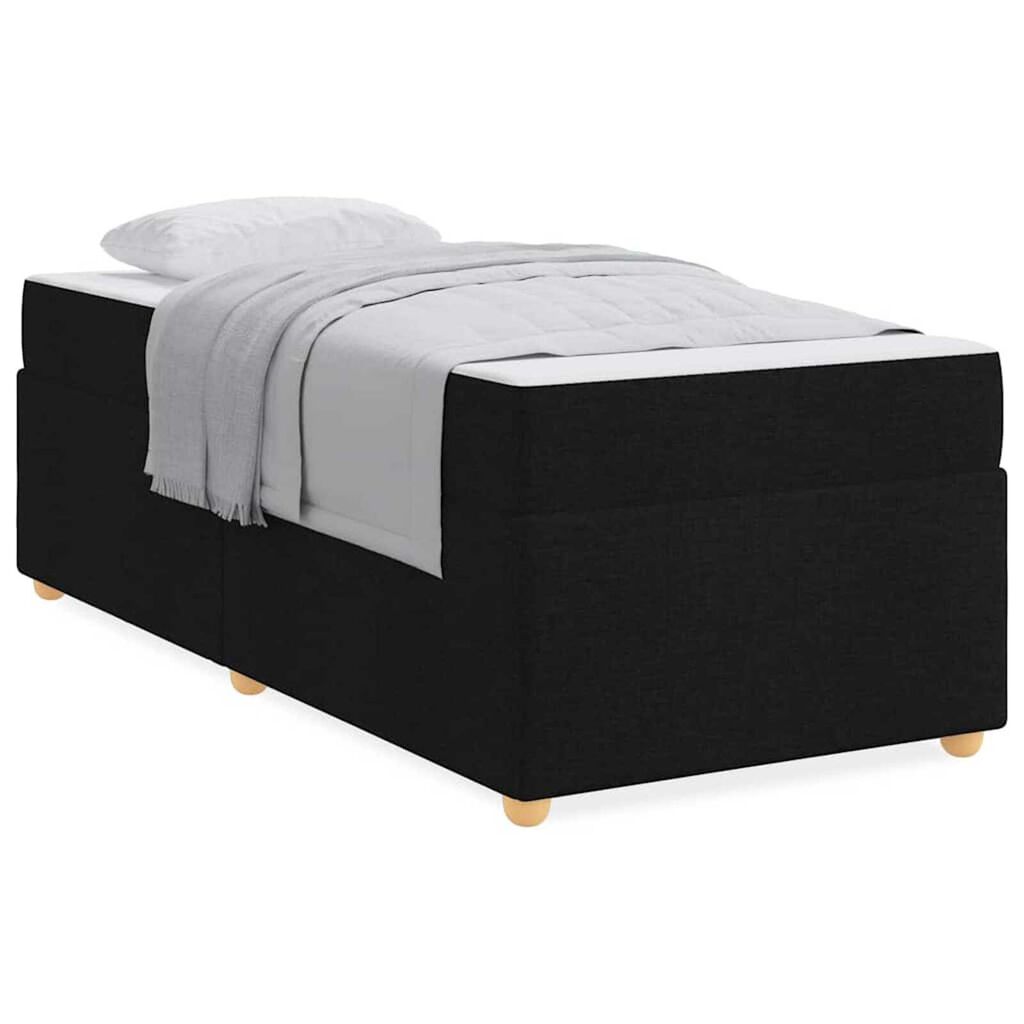 vidaXL Σκελετός Κρεβατιού με στρώμα Μαύρο 90 x 200 cm ύφασμα