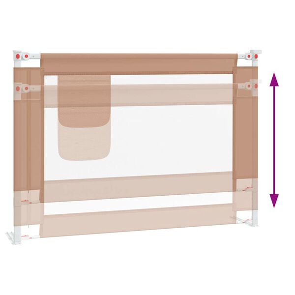 vidaXL Μπάρα Κρεβατιού Προστατευτική Taupe 90 x 25 εκ. Υφασμάτινη