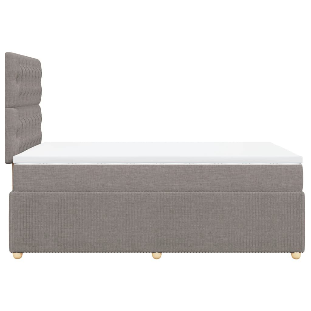 vidaXL Κρεβάτι Boxspring με Στρώμα Taupe 120x190 εκ. Υφασμάτινο