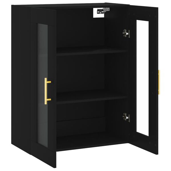 vidaXL Ντουλάπι Τοίχου Μαύρο 69,5 x 34 x 90 εκ.