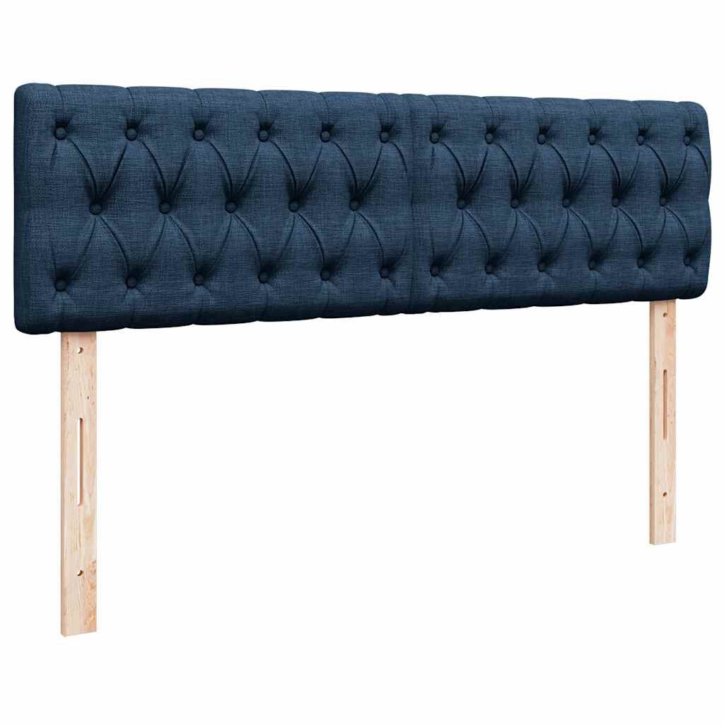 vidaXL Οθωμανικό κρεβάτι με στρώμα μπλε 140x200cm ύφασμα