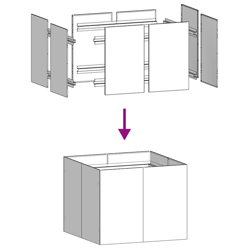 vidaXL Ζαρντινιέρα 100x100x80 εκ. Ατσάλι Σκληρυθέν στον Αέρα