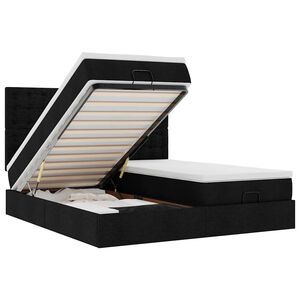 vidaXL &Omicron;&theta;&omega;&mu;&alpha;&nu;&iota;&kappa;ό &kappa;&rho;&epsilon;&beta;ά&tau;&iota; &mu;&epsilon; &sigma;&tau;&rho;ώ&mu;&alpha;&tau;&alpha; & LEDs &Mu;&alpha;ύ&rho;&omicron; ύ&phi;&alpha;&sigma;&mu;&alpha; 160x200cm