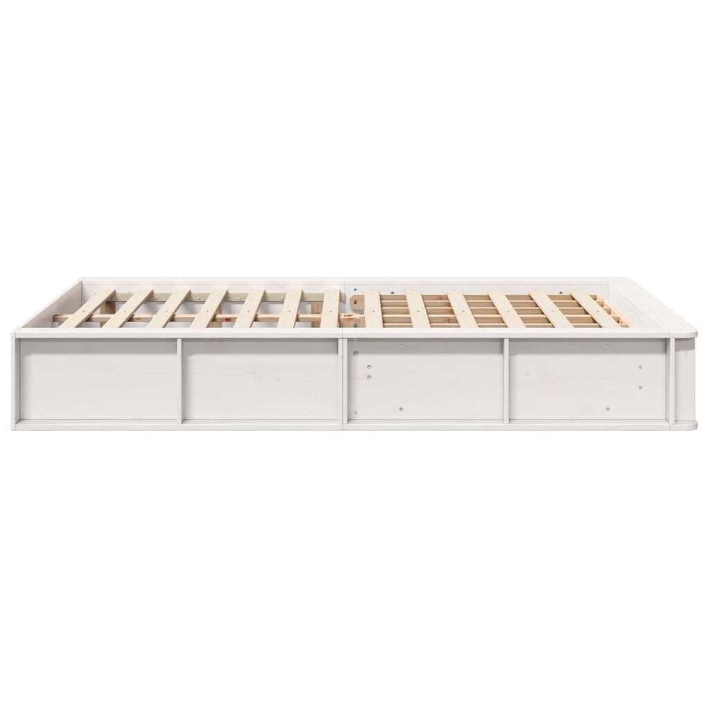 vidaXL Σκελετός Κρεβατιού Λευκό 210 x 158 x 30 εκ Στερεά ξυλεία πεύκου