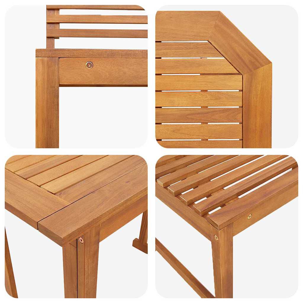 vidaXL Σετ Παγκάκι Κήπου 4 pcs Καφέ Μασίφ ξύλο ακακίας
