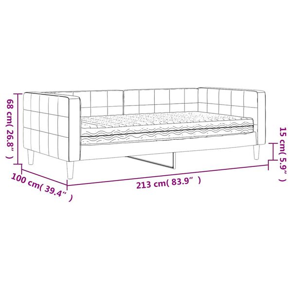 vidaXL Κρεβάτι ημέρας με στρώμα σκούρο γκρι 90x190 cm Βελούδο