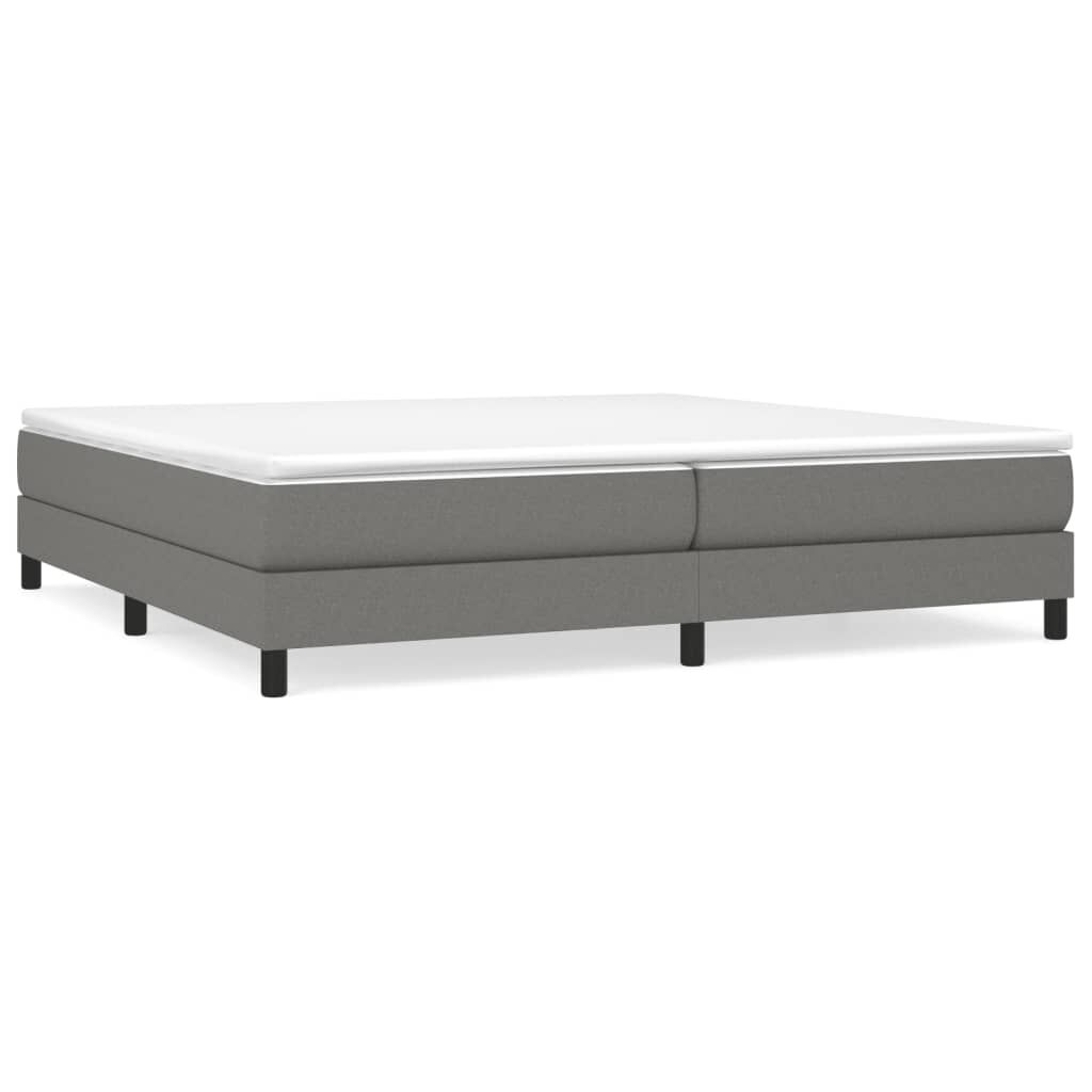 vidaXL Κρεβάτι Boxspring με Στρώμα Σκούρο Γκρι 200x200 εκ. Υφασμάτινο