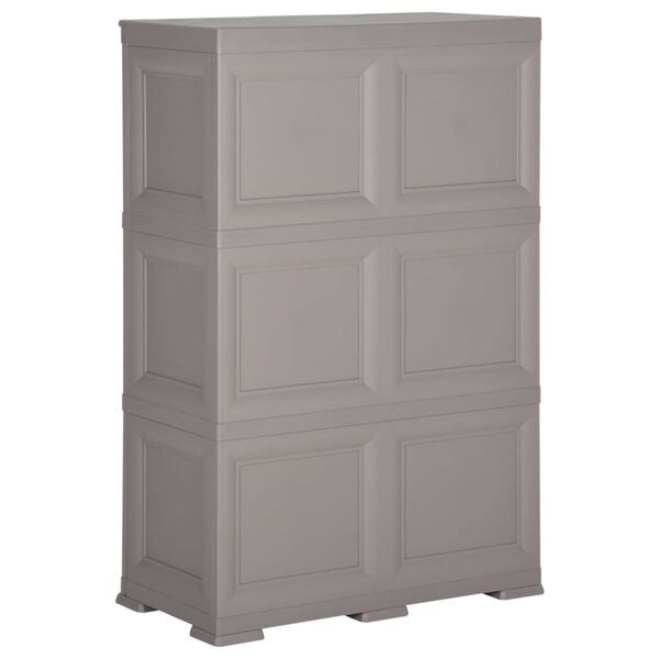 vidaXL Πλαστικό Ντουλάπι Γκρι 79 x 43 x 125 εκ. με Σχέδιο Ξύλου