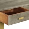 vidaXL Τραπέζι Κονσόλα Γκρι / Μπρονζέ 110x35x76 εκ. Μασίφ Ξύλο Μάνγκο