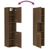 vidaXL Ντουλάπι Μπάνιου Καφέ Δρυς 30x30x130 εκ. Επεξεργασμένο Ξύλο
