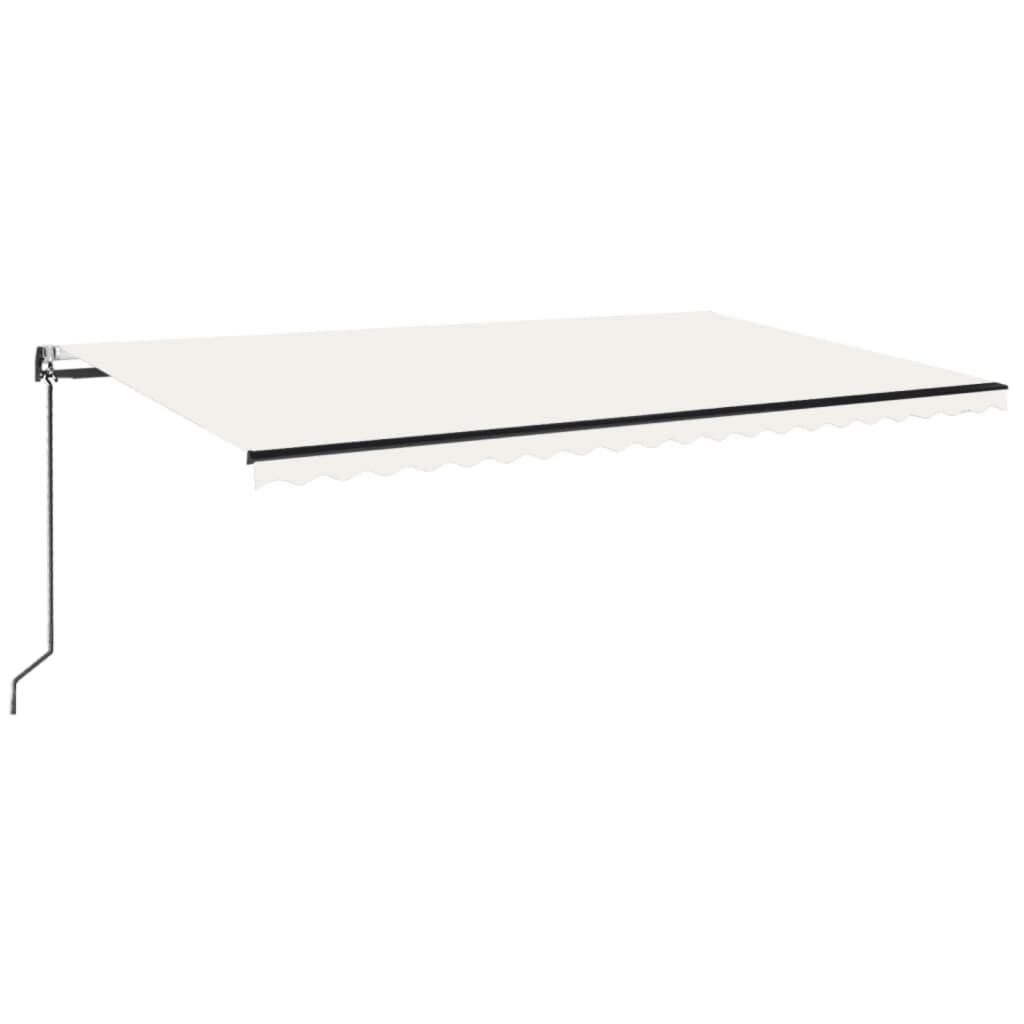 vidaXL Τέντα Αυτόματη με LED & Αισθητήρα Ανέμου Κρεμ 500x350 εκ.