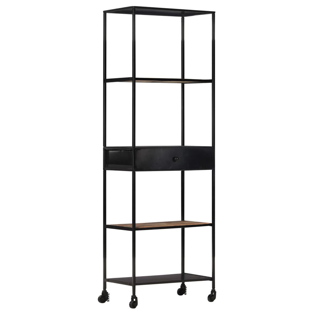 vidaXL Βιβλιοθήκη 60x35x180 εκ. από Ακατέργαστο Ξύλο Μάνγκο & Σίδηρο
