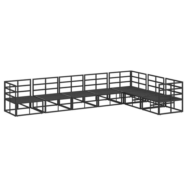 vidaXL Σετ Καναπέ Κήπου 7 pcs Μαύρο 70 x 70 x 32 εκ Αλουμίνιο