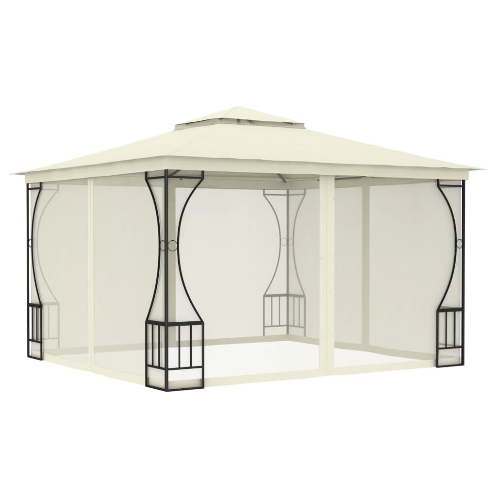 vidaXL Κιόσκι με Δίχτυα Κρεμ 300 x 300 x 265 εκ.