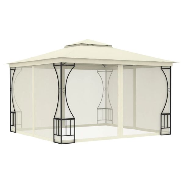 vidaXL Κιόσκι με Δίχτυα Κρεμ 300 x 300 x 265 εκ.
