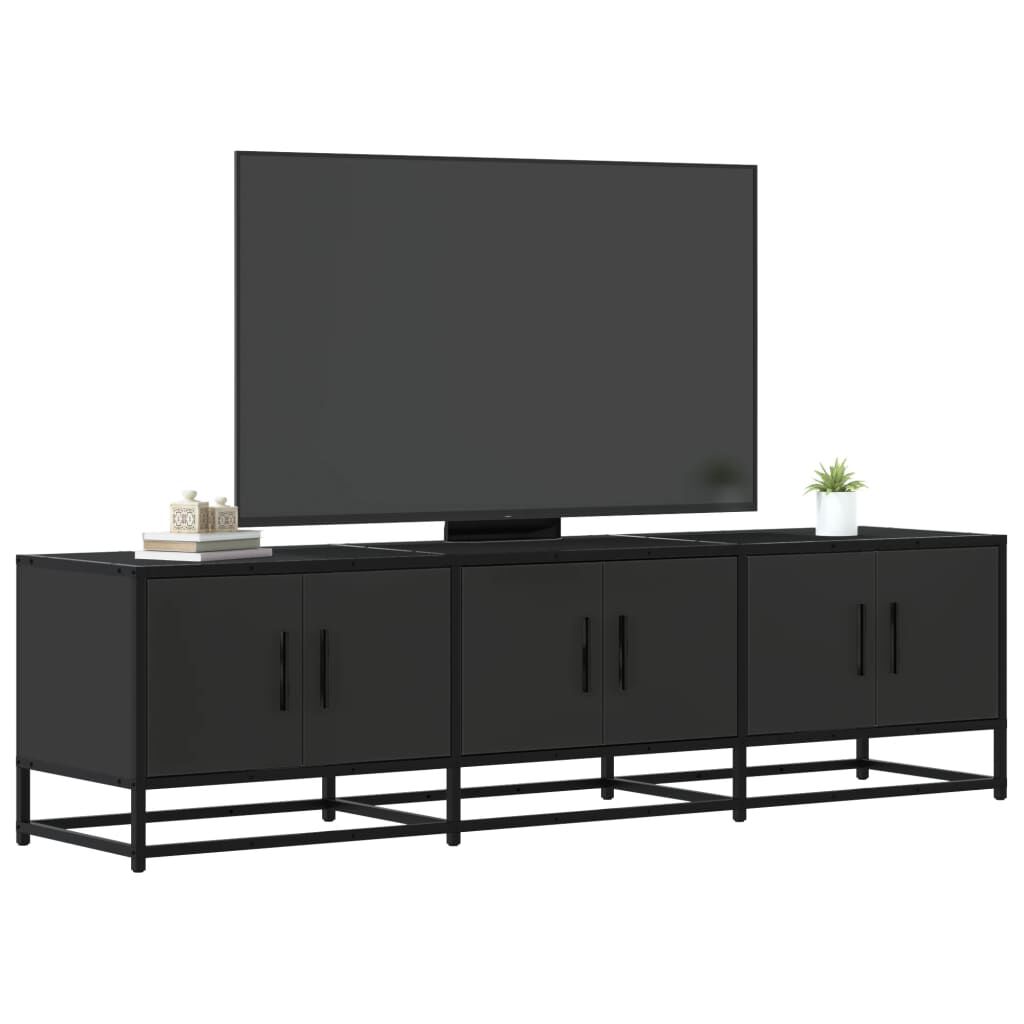 vidaXL Έπιπλο Τηλεόρασης Μαύρο 150x35x41 εκ. Επεξεργ. Ξύλο / Μέταλλο